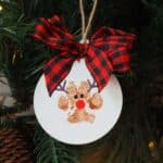 Single reindeer paw painting ornament