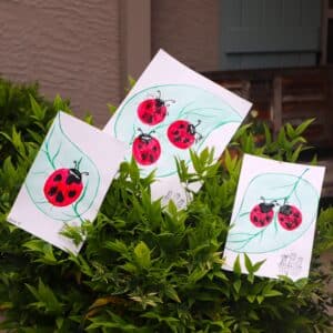 Lady Bug Paw Painting 