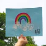 Picture of a rainbow paw painting