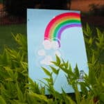 Picture of a rainbow paw painting