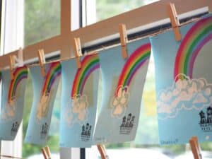 Picture of rainbow paw paintings